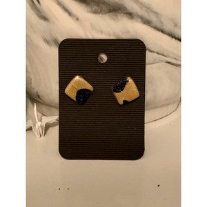Leopard Black & Gold Clay earrings